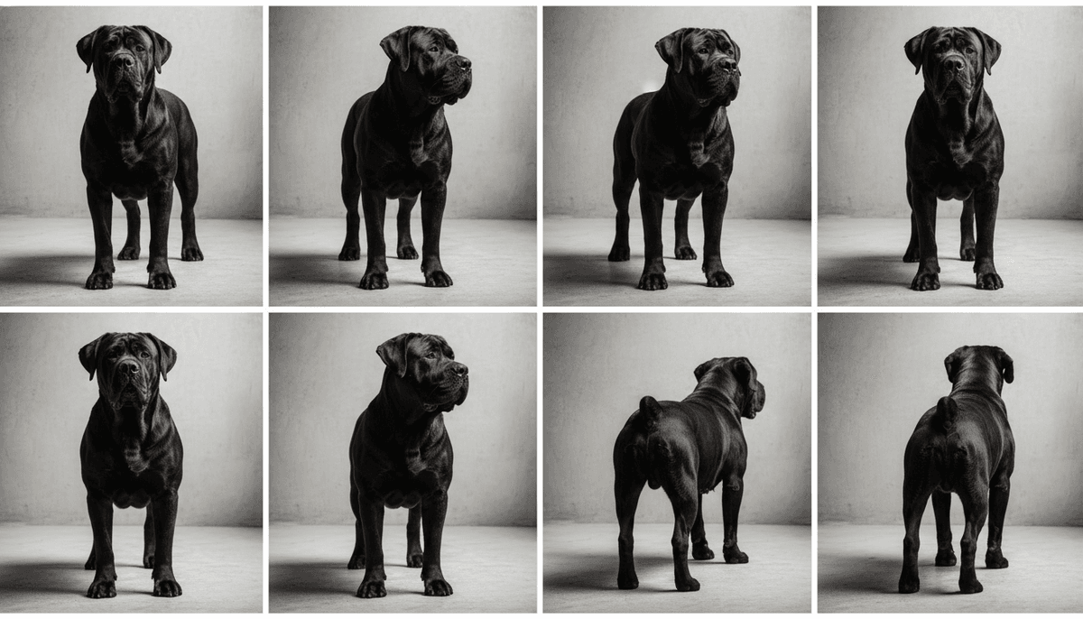 Black Mastiff multiple poses