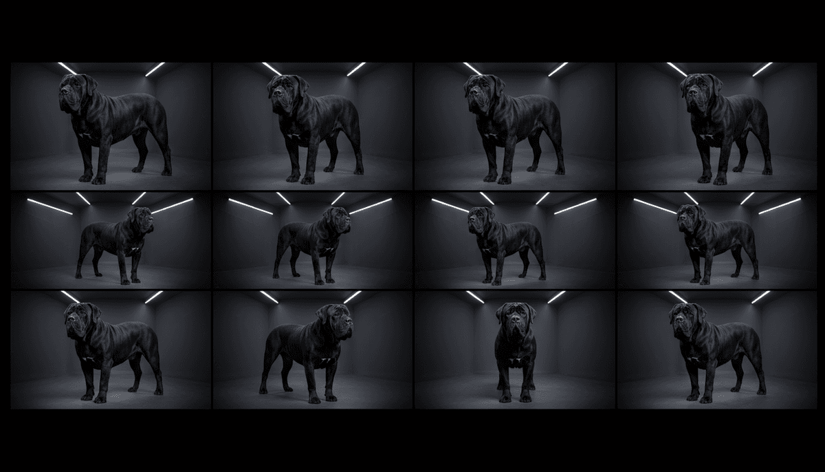 Black Mastiff studio portrait trio